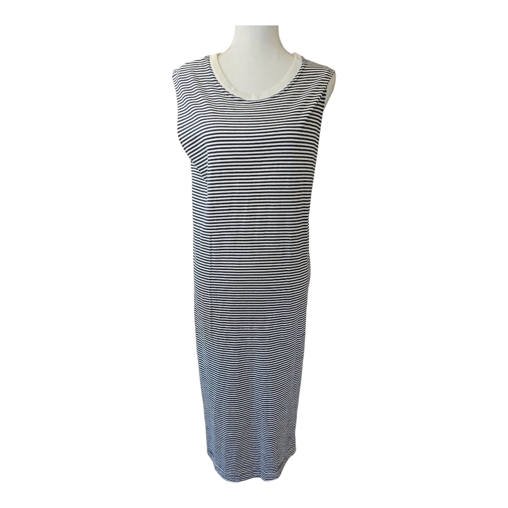 Free People Beach Maxi Tank Dress Size XS Black & White Pockets Side Slits